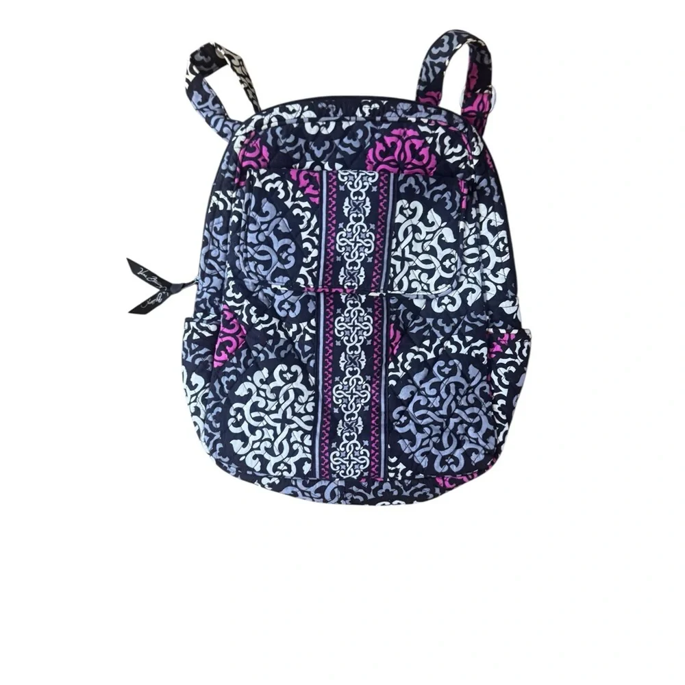 Vera Bradley Multi-use Backpack Signature Print Purple Black Travel Academia